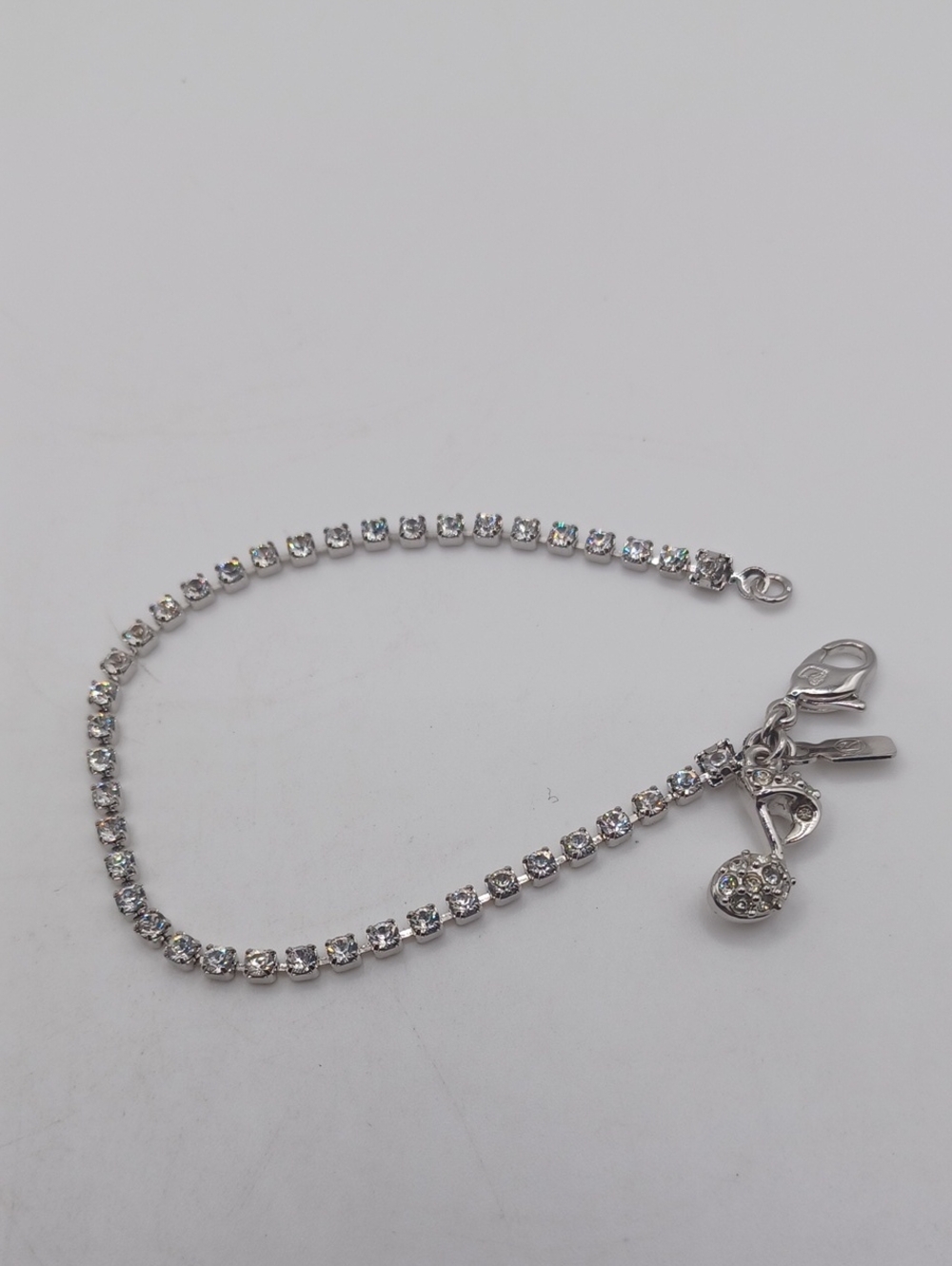 Swarovski Crystal Tennis Bracelet with a Music Note Charm 6.5 Inches